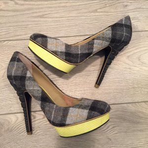 Rachel Roy Platform Plaid Heels Size 9.5